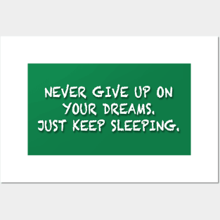 Never Give Up On Your Dreams Posters and Art